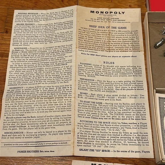 vintage 1961 parker bros real estate trading MONOPOLY board game toy collectible - Picture 9 of 16